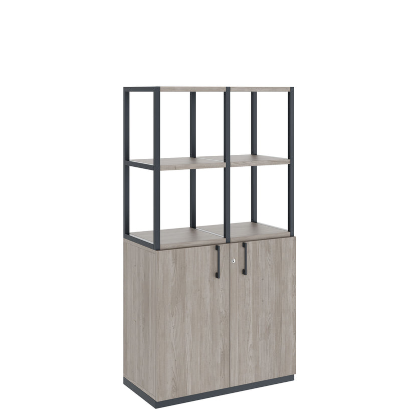 CHOICE shelf cabinet | 4 OH, 800 x 1545 mm, gray northern oak