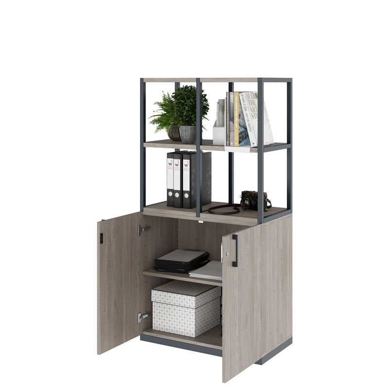 CHOICE Regalschrank | 4 OH, 800 x 1545 mm, Nordeiche grau - 3 Main Image