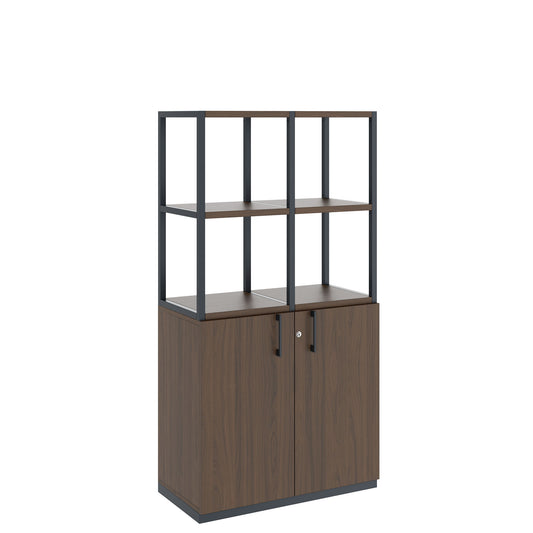 Armoire étagère CHOICE | 4 OH, 800 x 1545 mm, noyer