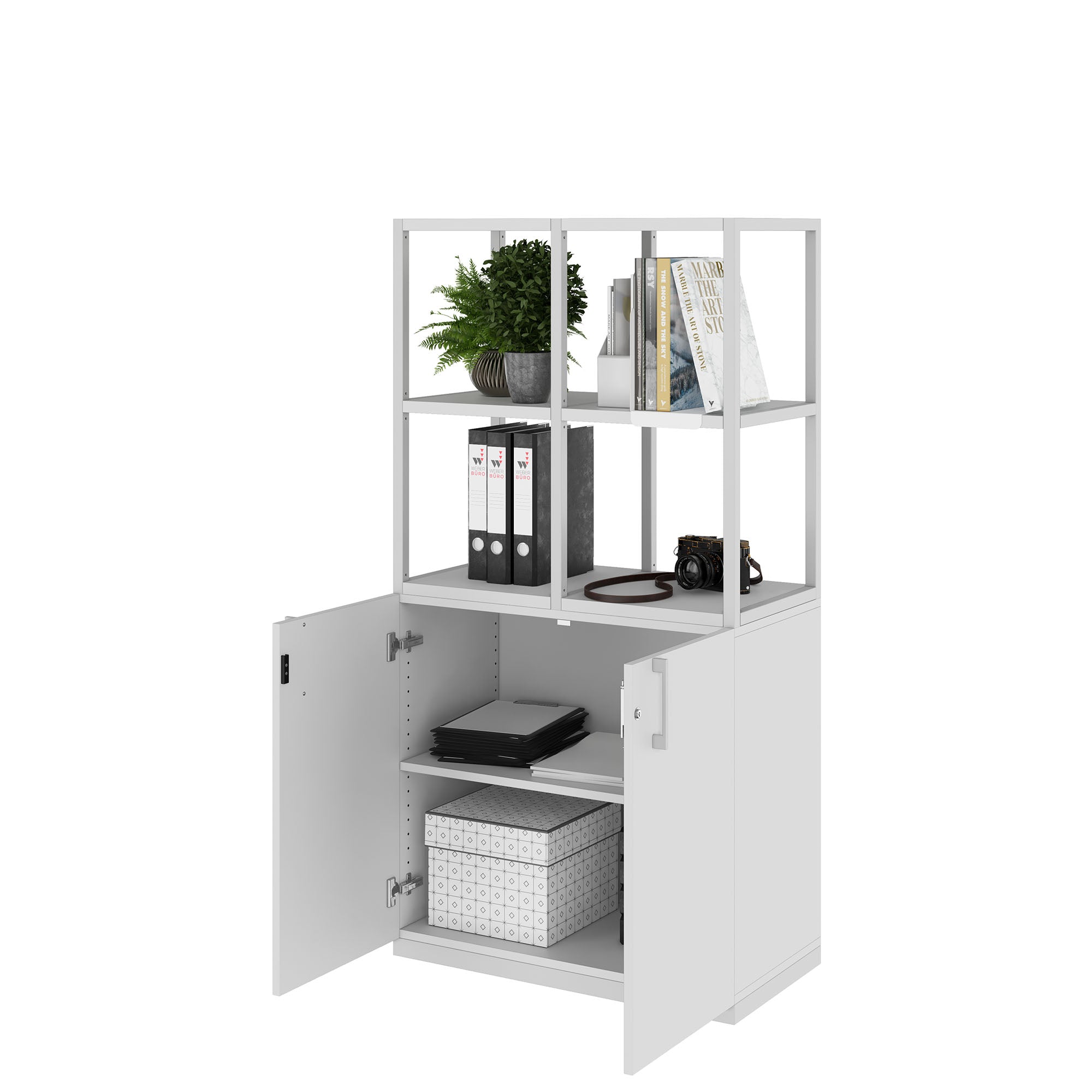 CHOICE shelf cabinet | 4 OH, 800 x 1545 mm, pearl gray