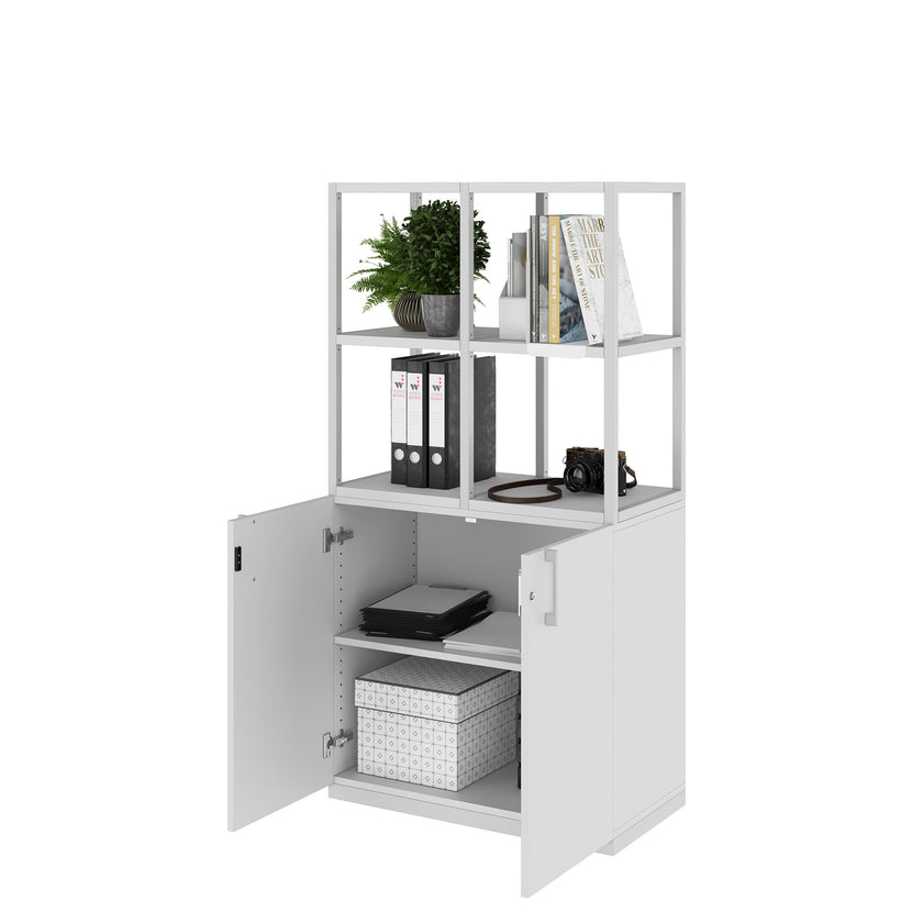 CHOICE shelf cabinet | 4 OH, 800 x 1545 mm, pearl gray