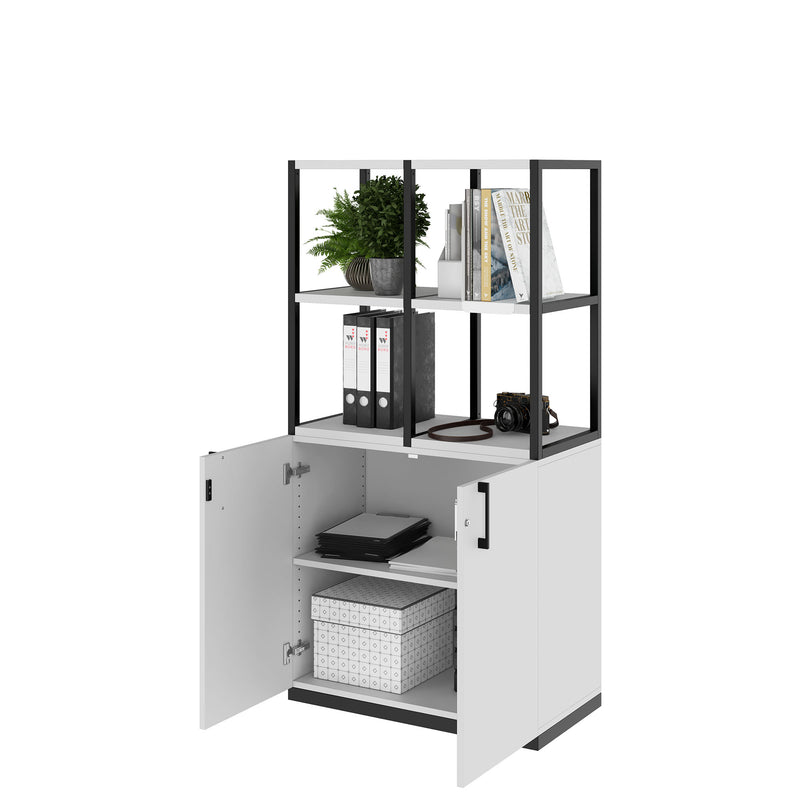 CHOICE Shelf cabinet | 4 OH, 800 x 1545 mm, Pearl Grey  - 3 Main Image