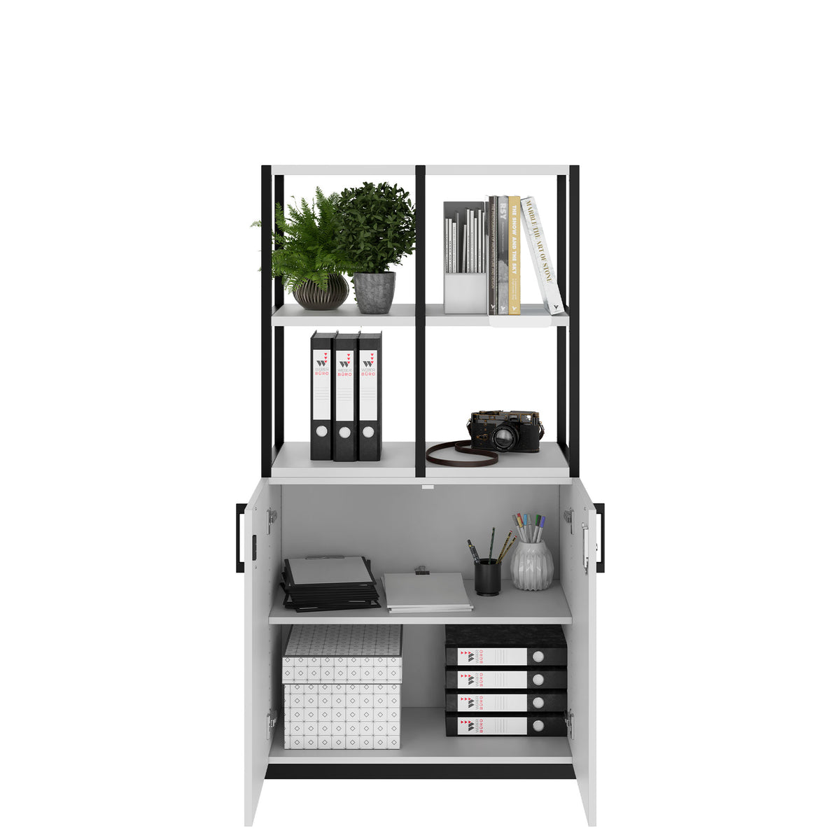 CHOICE Shelf cabinet | 4 OH, 800 x 1545 mm, Pearl Grey  - 2 Lightbox Main Image