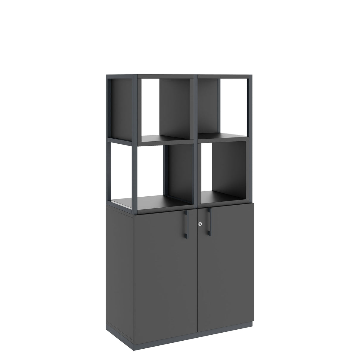 CHOICE Regalschrank | 4 OH, 800 x 1545 mm, Regalkisten, Anthrazit - 1 Lightbox Main Image
