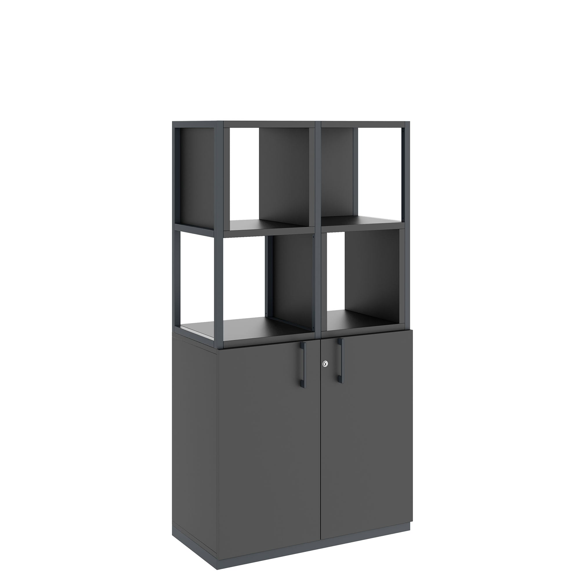 CHOICE shelf cabinet | 4 OH, 800 x 1545 mm, shelf boxes, anthracite