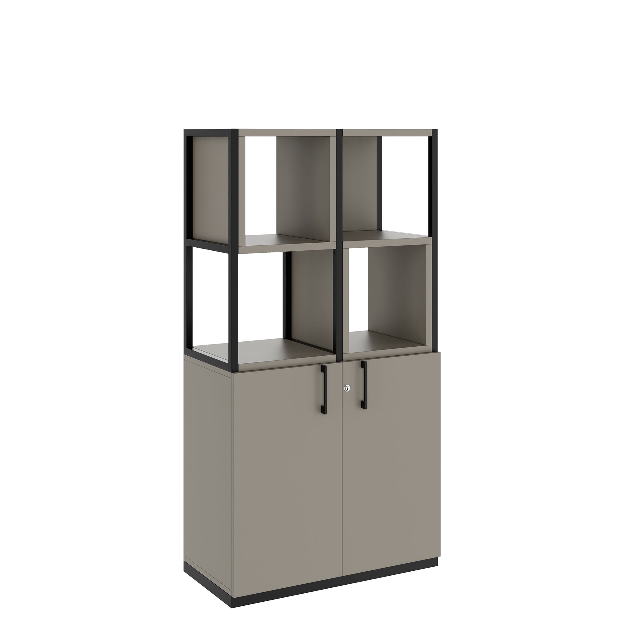 CHOICE shelf cabinet | 4 OH, 800 x 1545 mm, shelf boxes, Cubanite gray