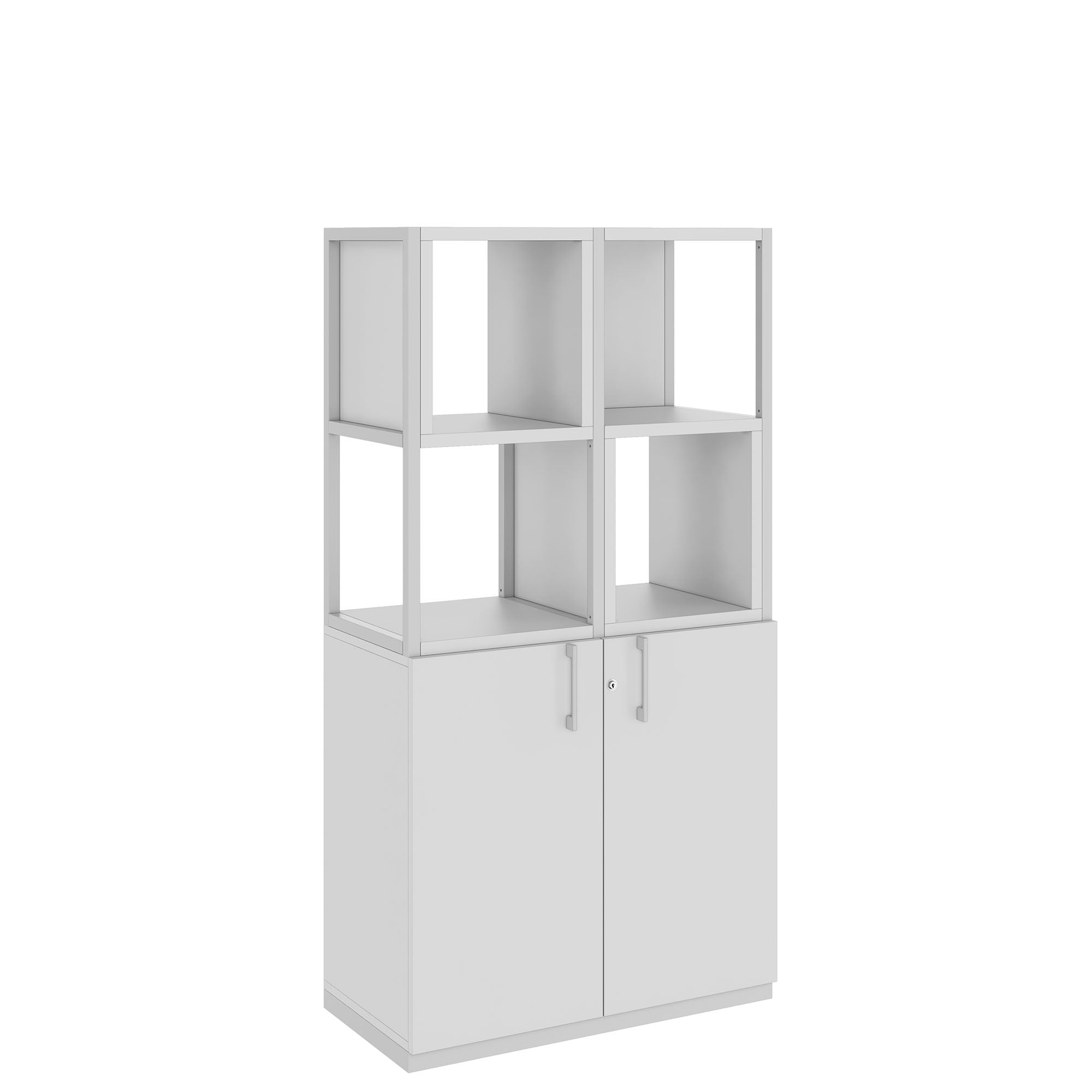 CHOICE shelf cabinet | 4 OH, 800 x 1545 mm, shelf boxes, pearl gray