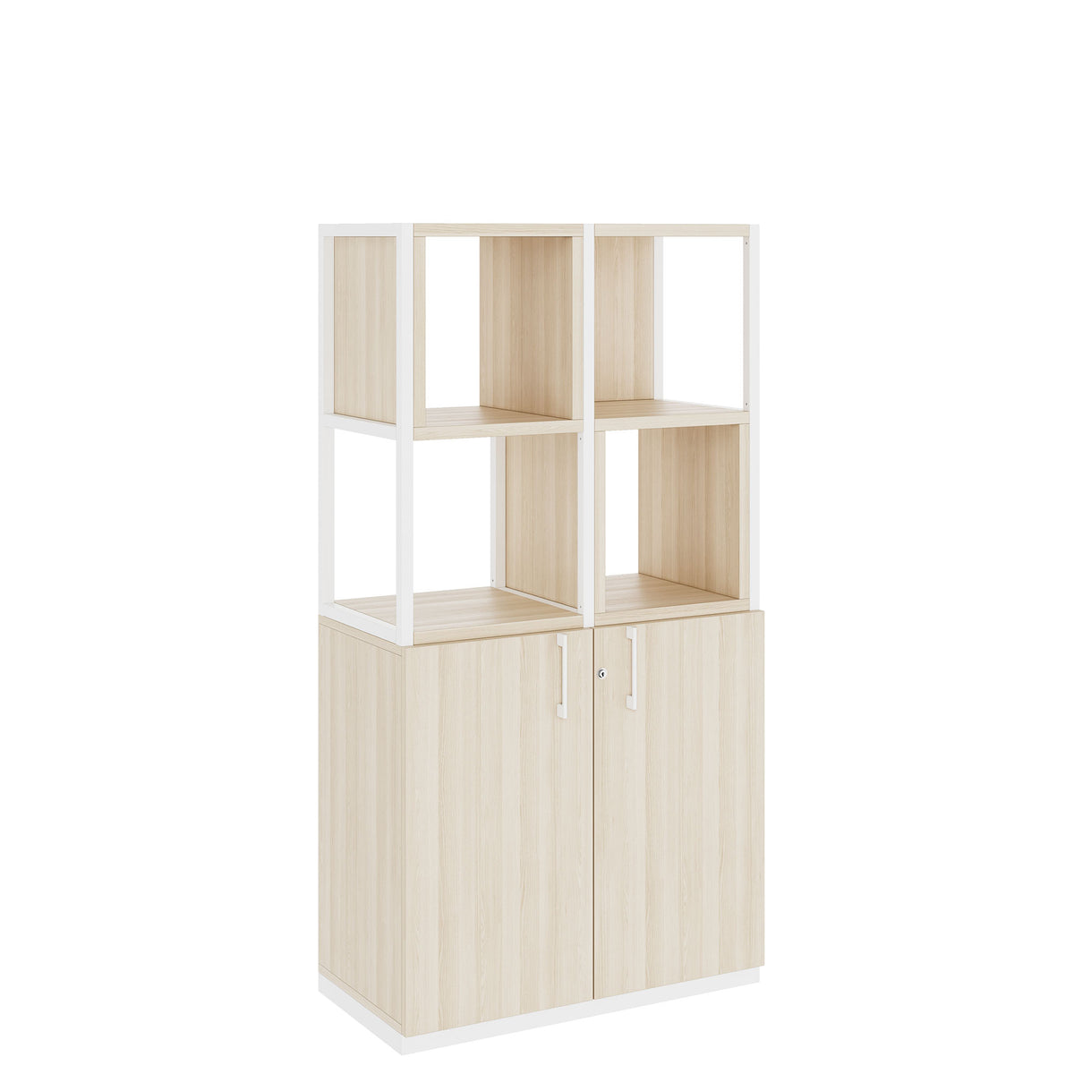 CHOICE Shelving cabinet | 4 OH, 800 x 1545 mm, shelf bins, Sand ash  - 1 Lightbox Main Image