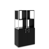 Armoire étagère CHOICE | 4 OH, 800 x 1545 mm, boîtes à étagères, noir