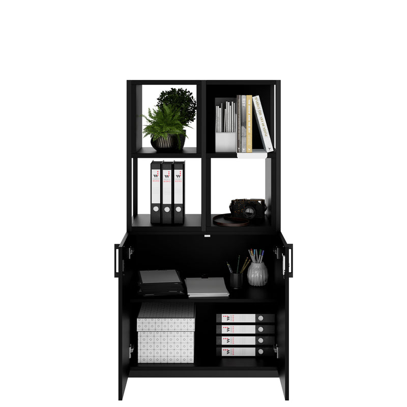 CHOICE Regalschrank | 4 OH, 800 x 1545 mm, Regalkisten, Schwarz - 2 Main Image