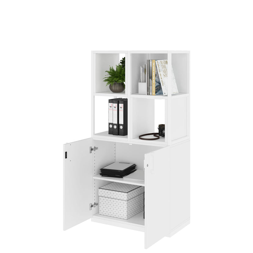CHOICE Shelf cabinet | 4 Oh, 800 x 1545 mm, shelf boxes, white