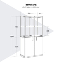 Scaffale CHOICE | 4 OH, 800 x 1545 mm, frassino sabbia