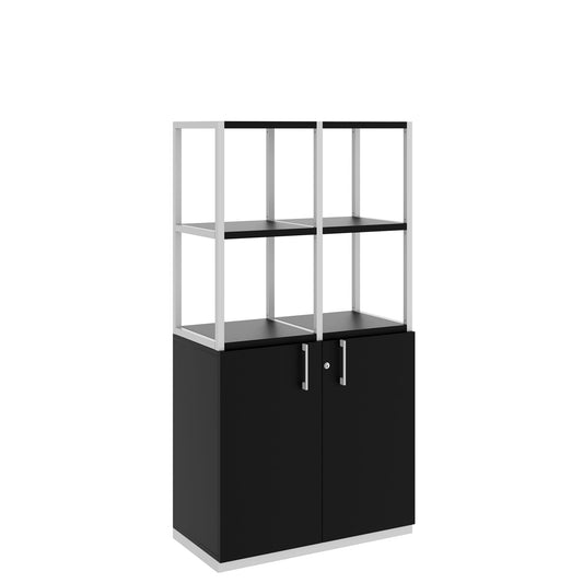 Armoire étagère CHOICE | 4 OH, 800 x 1545 mm, noir