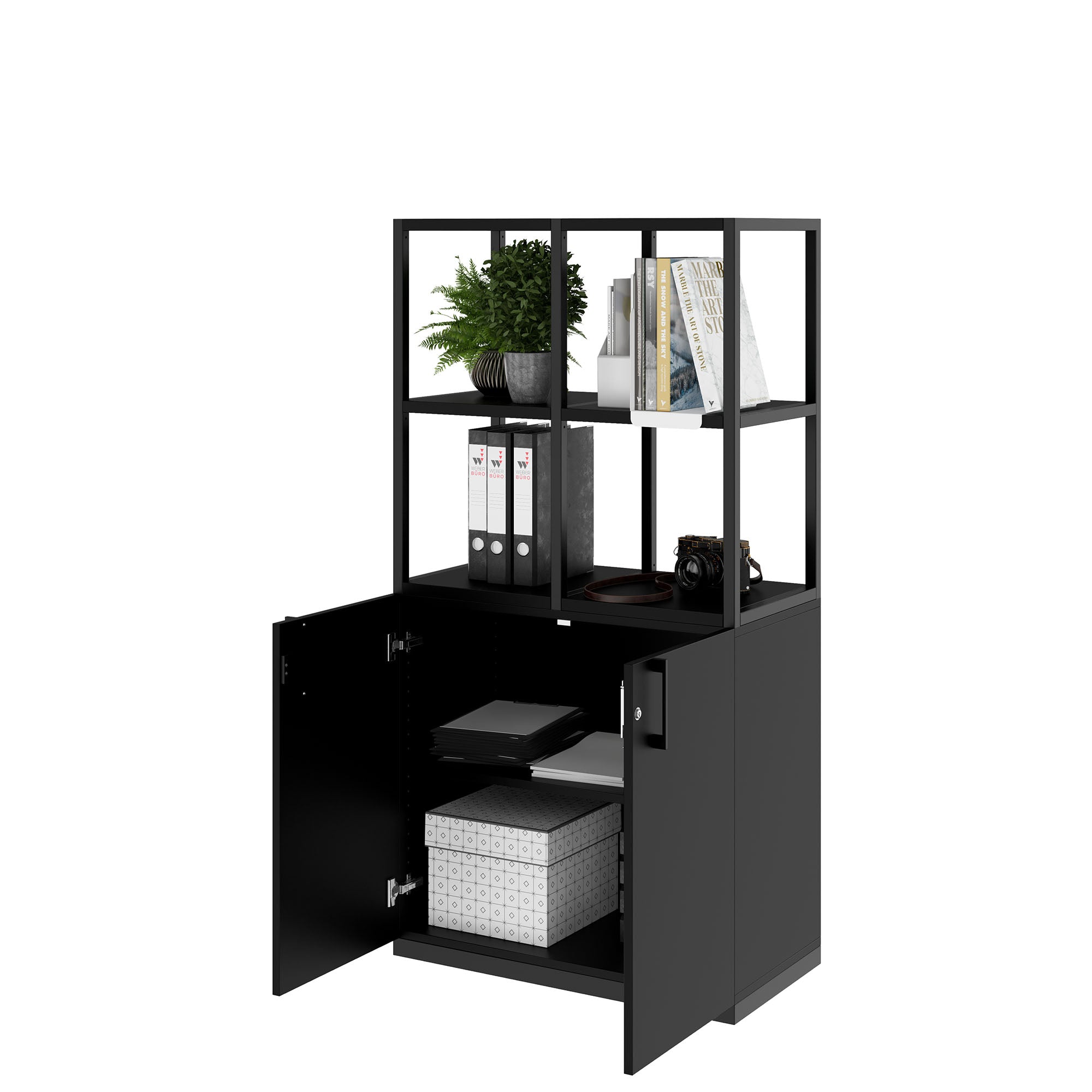 CHOICE shelf cabinet | 4 OH, 800 x 1545 mm, black