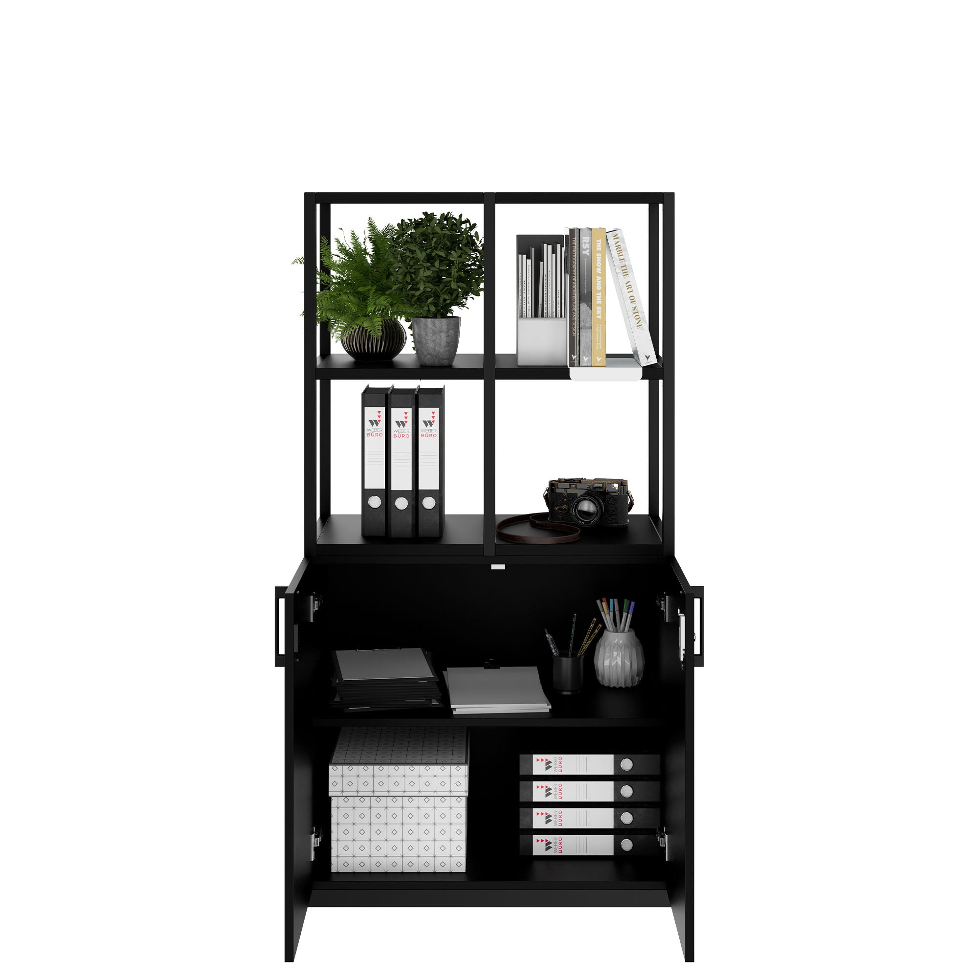 CHOICE shelf cabinet | 4 OH, 800 x 1545 mm, black