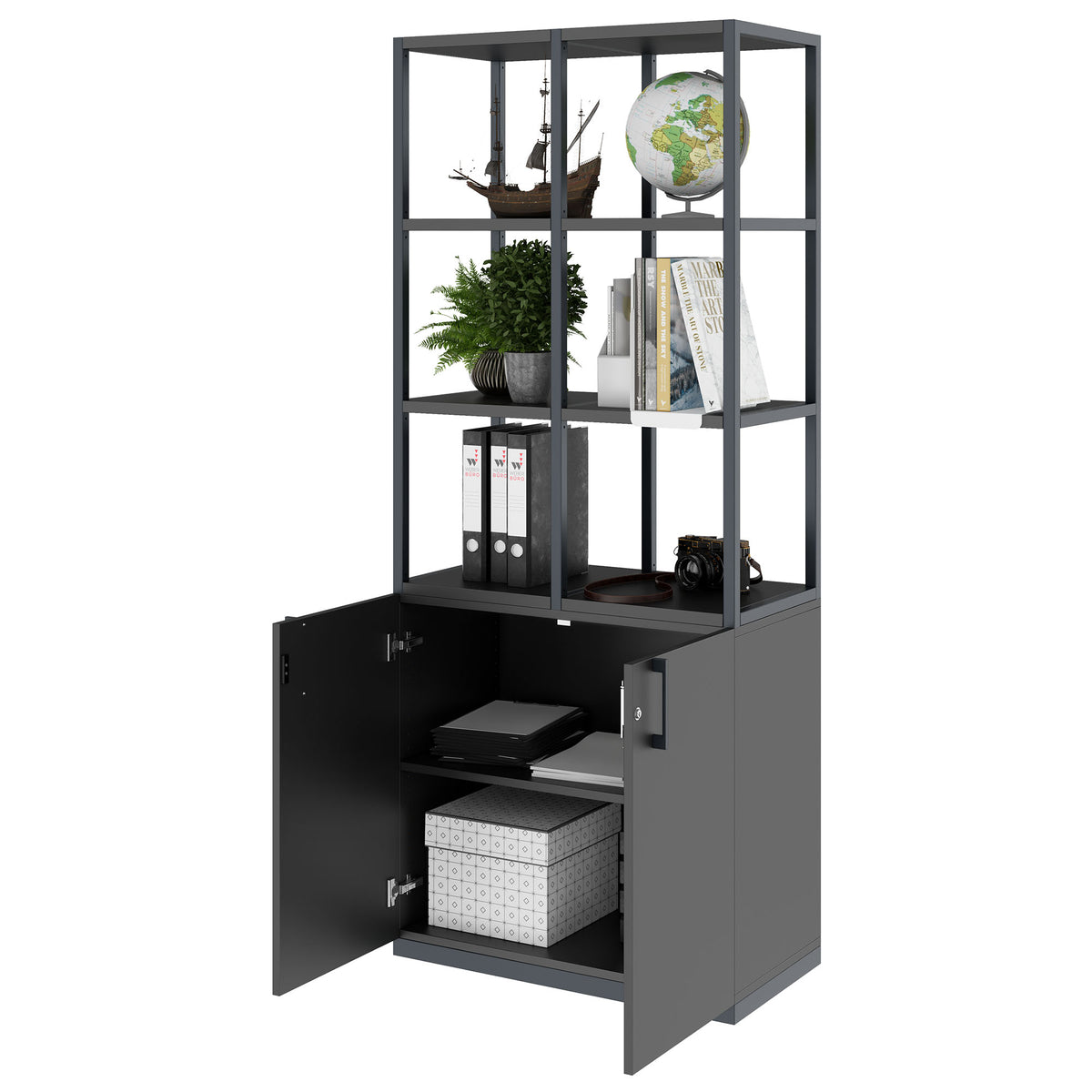 CHOICE Regalschrank | 5 OH, 800 x 1925 mm, Anthrazit - 3 Lightbox Main Image