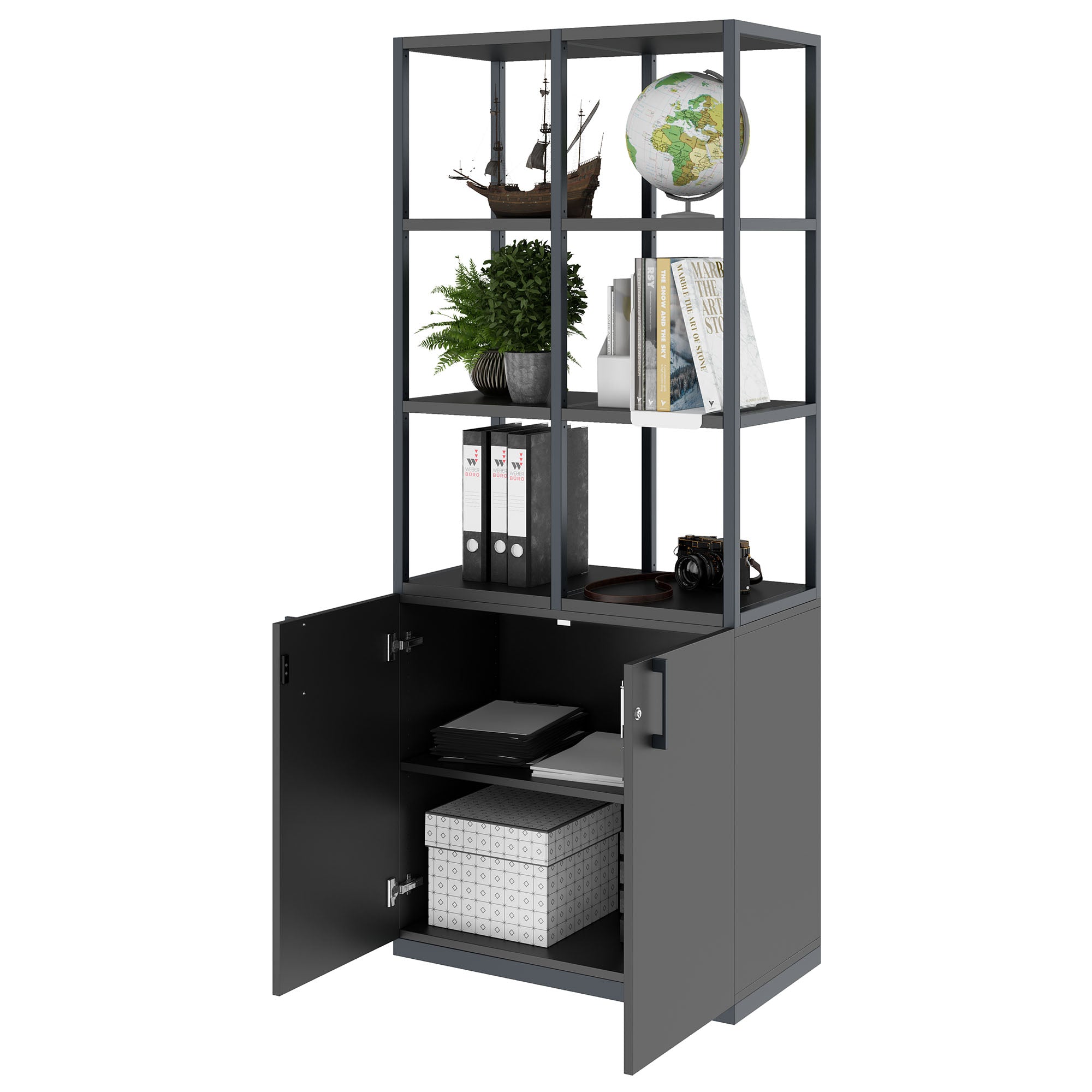CHOICE shelf cabinet | 5 OH, 800 x 1925 mm, anthracite
