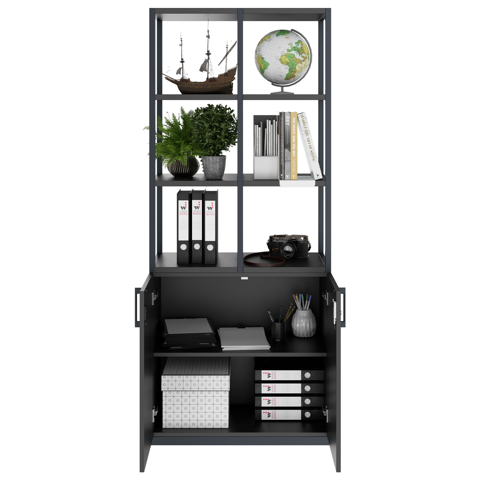 CHOICE shelf cabinet | 5 OH, 800 x 1925 mm, anthracite