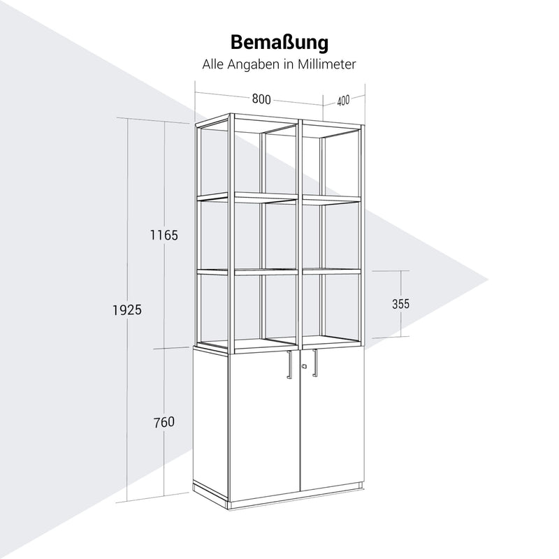 CHOICE Regalschrank | 5 OH, 800 x 1925 mm, Anthrazit - 8 Main Image