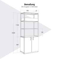 CHOICE Regalschrank | 5 OH, 800 x 1925 mm, Blumenkasten, Anthrazit