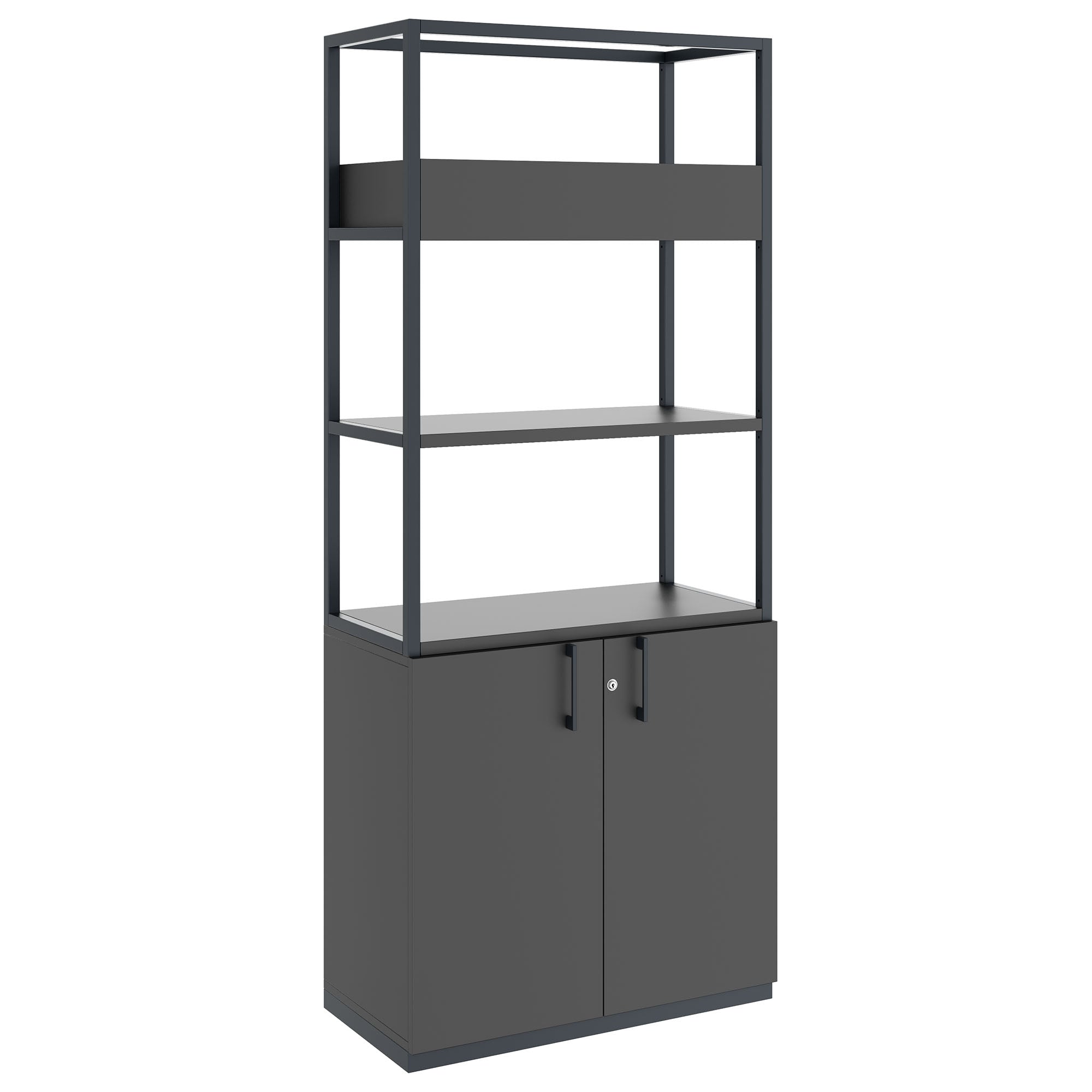 CHOICE shelf cabinet | 5 OH, 800 x 1925 mm, flower box, anthracite