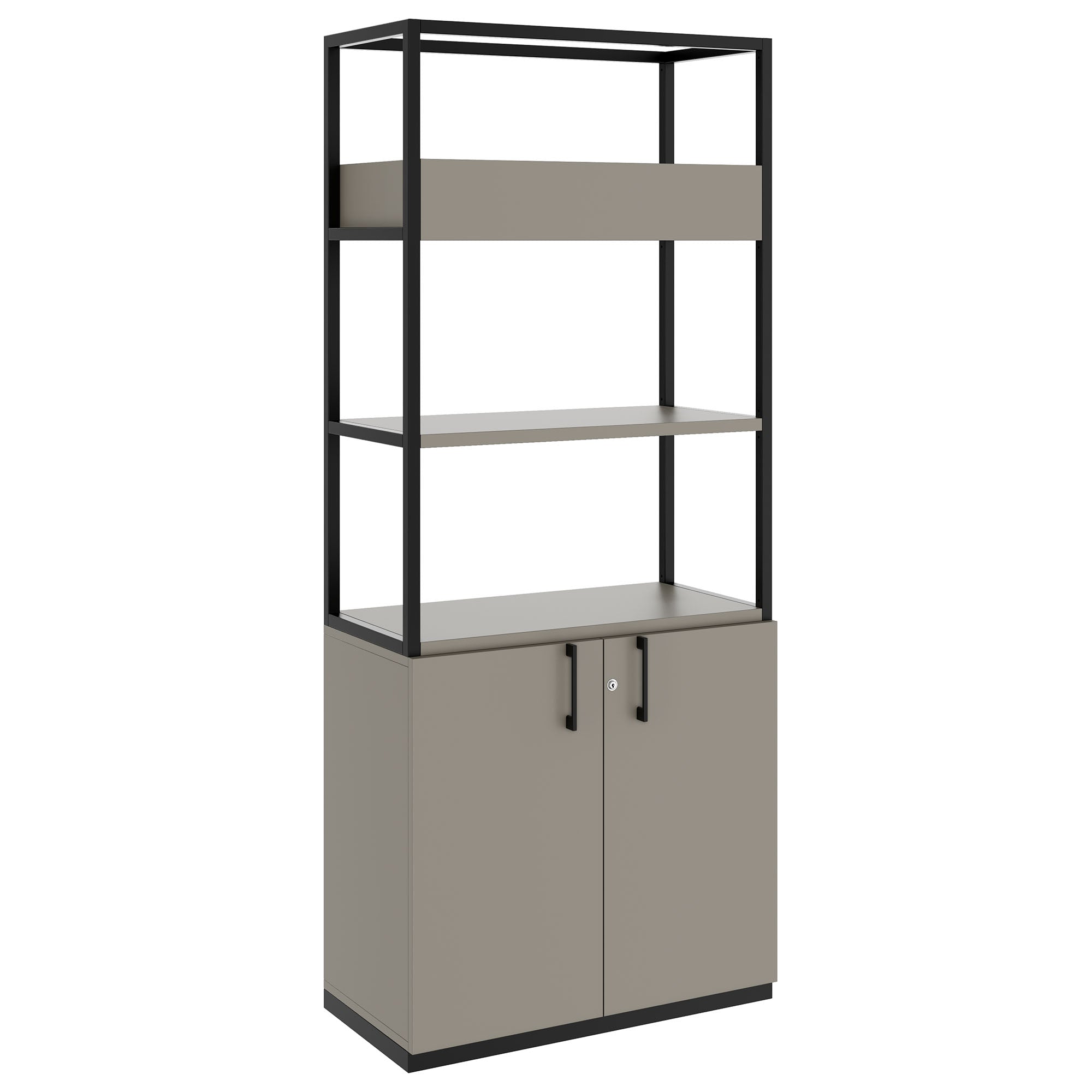 CHOICE shelf cabinet | 5 OH, 800 x 1925 mm, flower box, Cubanite gray