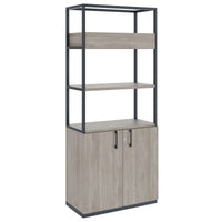 Armoire étagère CHOICE | 5 OH, 800 x 1925 mm, bac à fleurs, chêne du nord gris