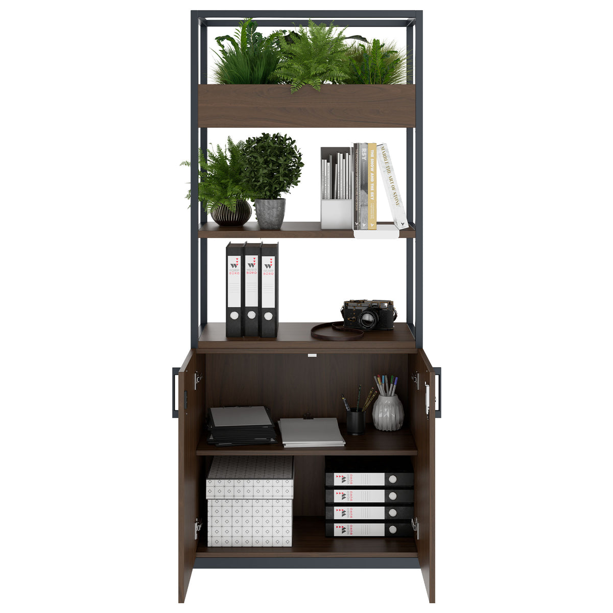 CHOICE Regalschrank | 5 OH, 800 x 1925 mm, Blumenkasten, Nussbaum - 2 Lightbox Main Image