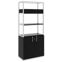 Armoire étagère CHOICE | 5 OH, 800 x 1925 mm, bac à fleurs, noir