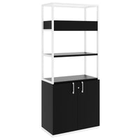 Armoire étagère CHOICE | 5 OH, 800 x 1925 mm, bac à fleurs, noir