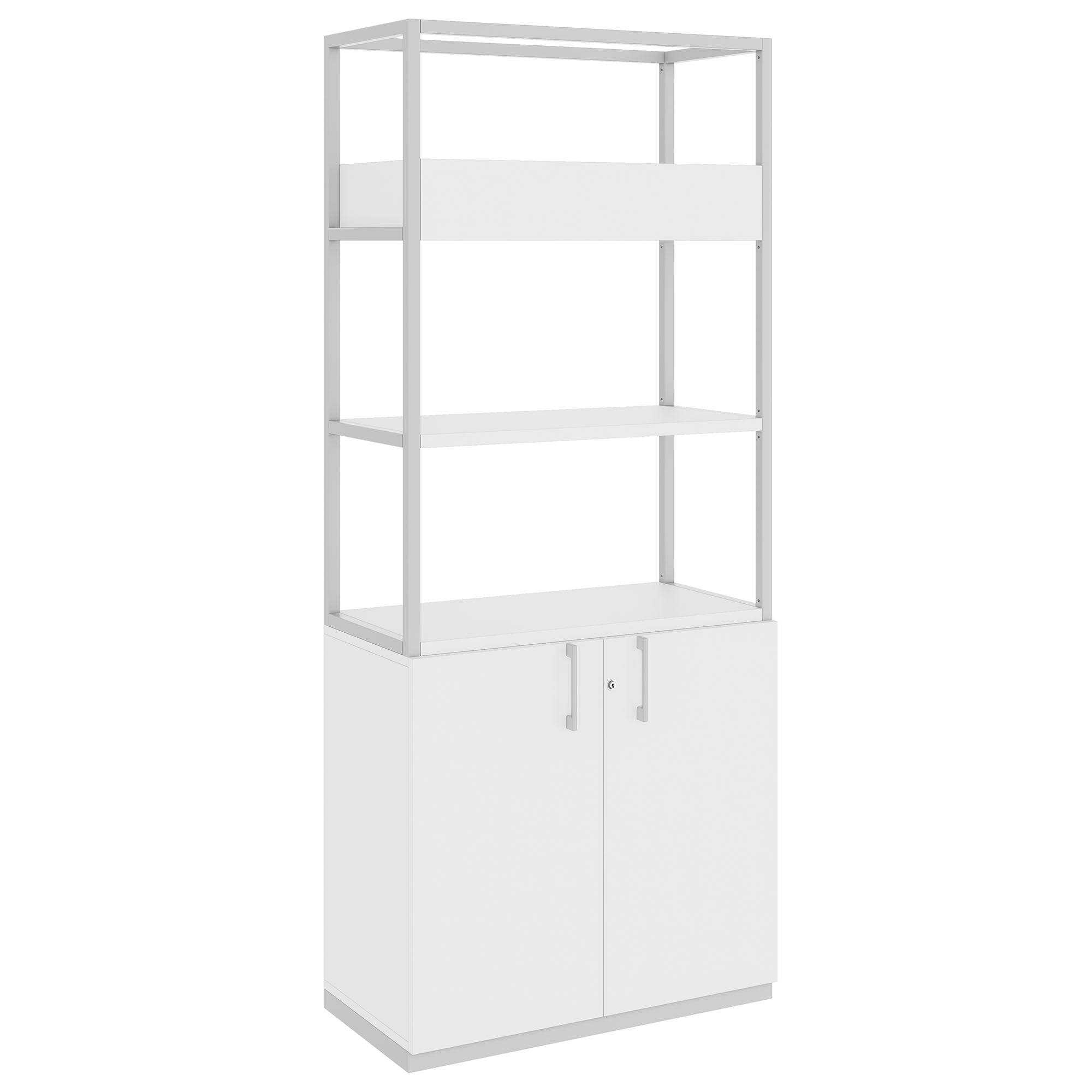CHOICE Regalschrank | 5 OH, 800 x 1925 mm, Blumenkasten, Weiss