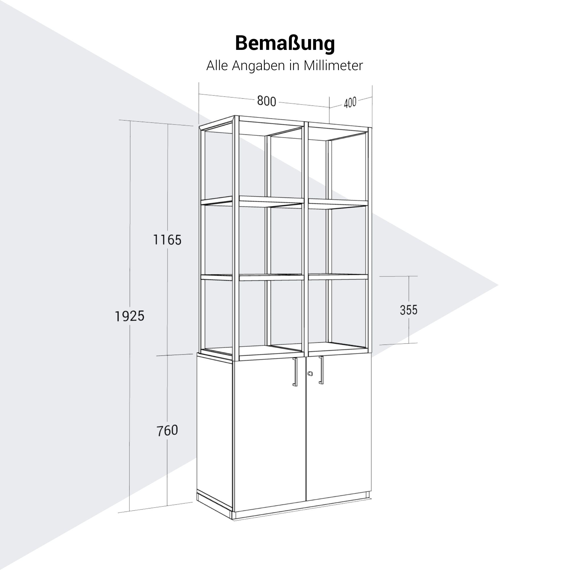 CHOICE Regalschrank | 5 OH, 800 x 1925 mm, Perlgrau