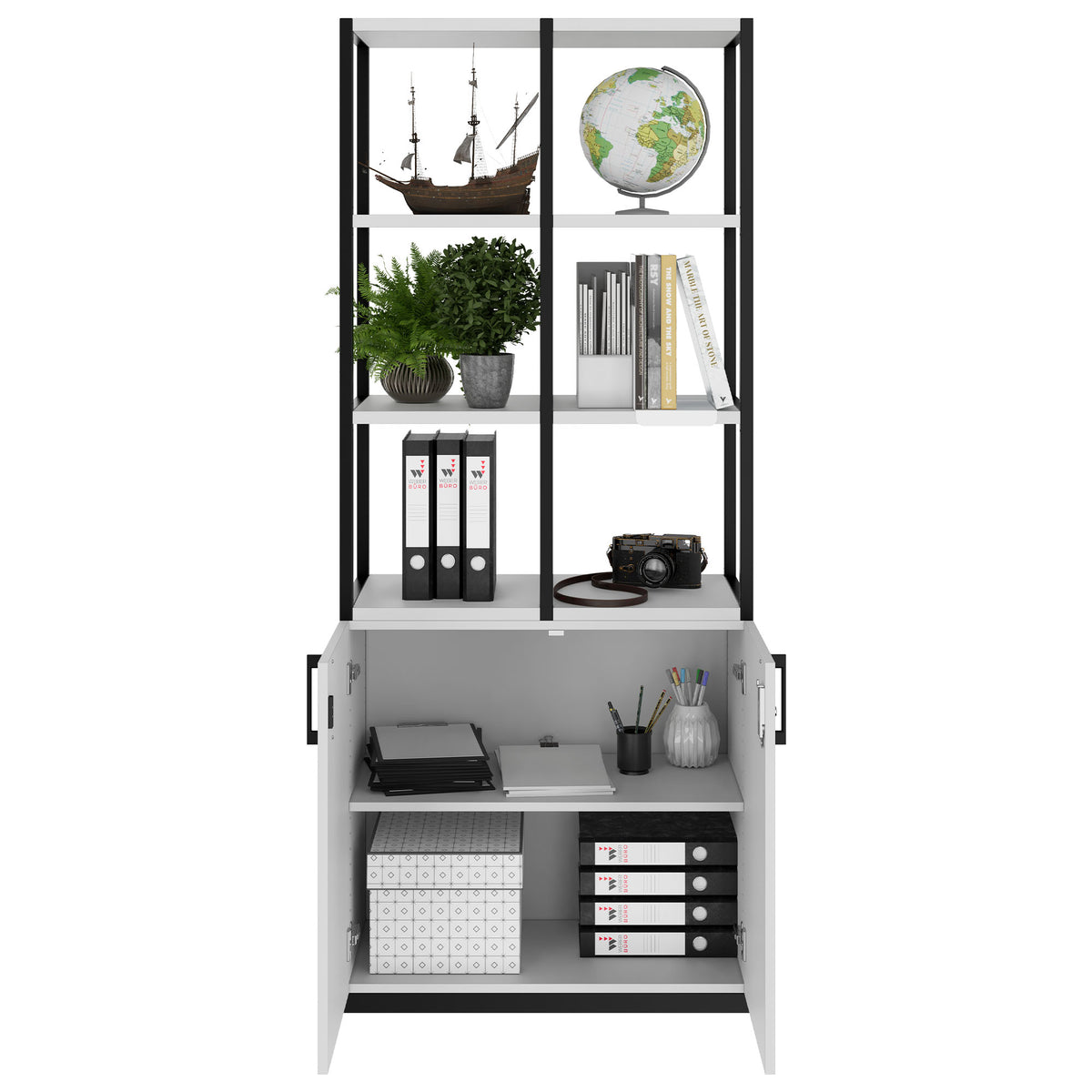 CHOICE Storage cabinet | 5 OH, 800 x 1925 mm, Pearl Grey  - 2 Lightbox Main Image