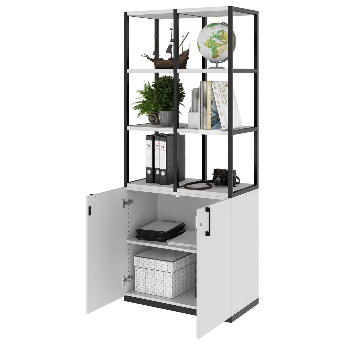 CHOICE Storage cabinet | 5 OH, 800 x 1925 mm, Pearl Grey  - 3 Lightbox Main Image