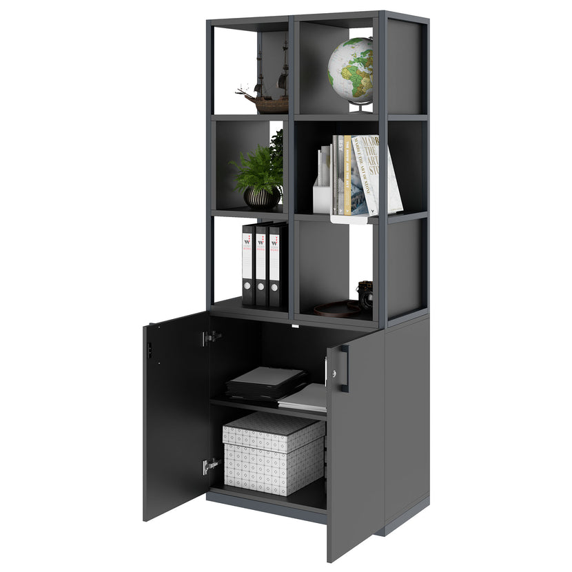 CHOICE shelf cabinet | 5 OH, 800 x 1925 mm, shelf boxes, anthracite