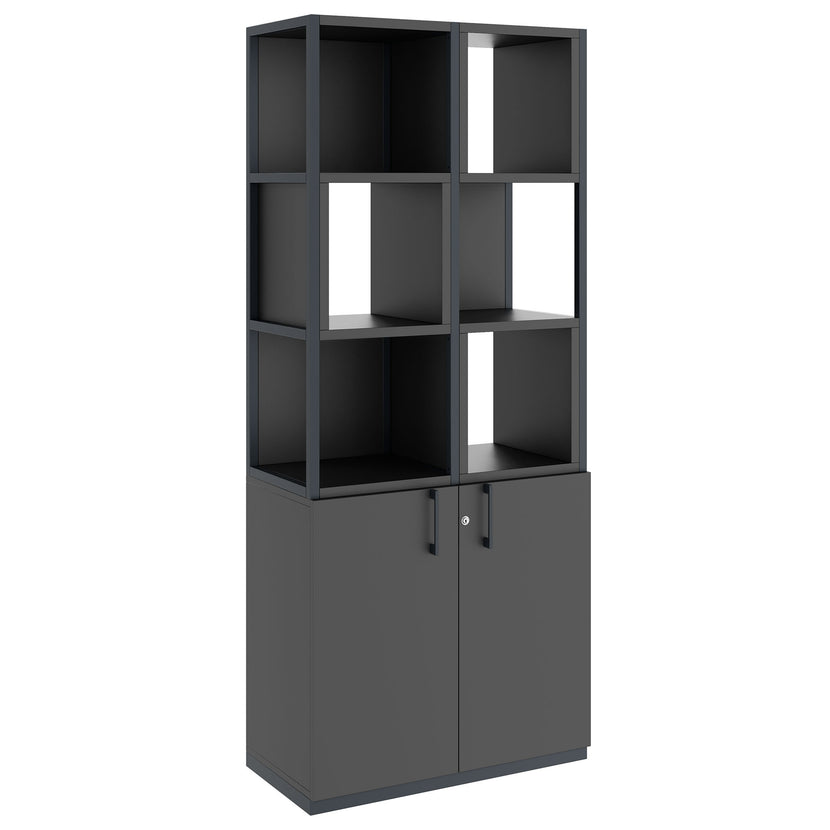 CHOICE shelf cabinet | 5 OH, 800 x 1925 mm, shelf boxes, anthracite