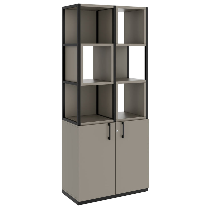 CHOICE shelf cabinet | 5 OH, 800 x 1925 mm, shelf boxes, Cubanite gray
