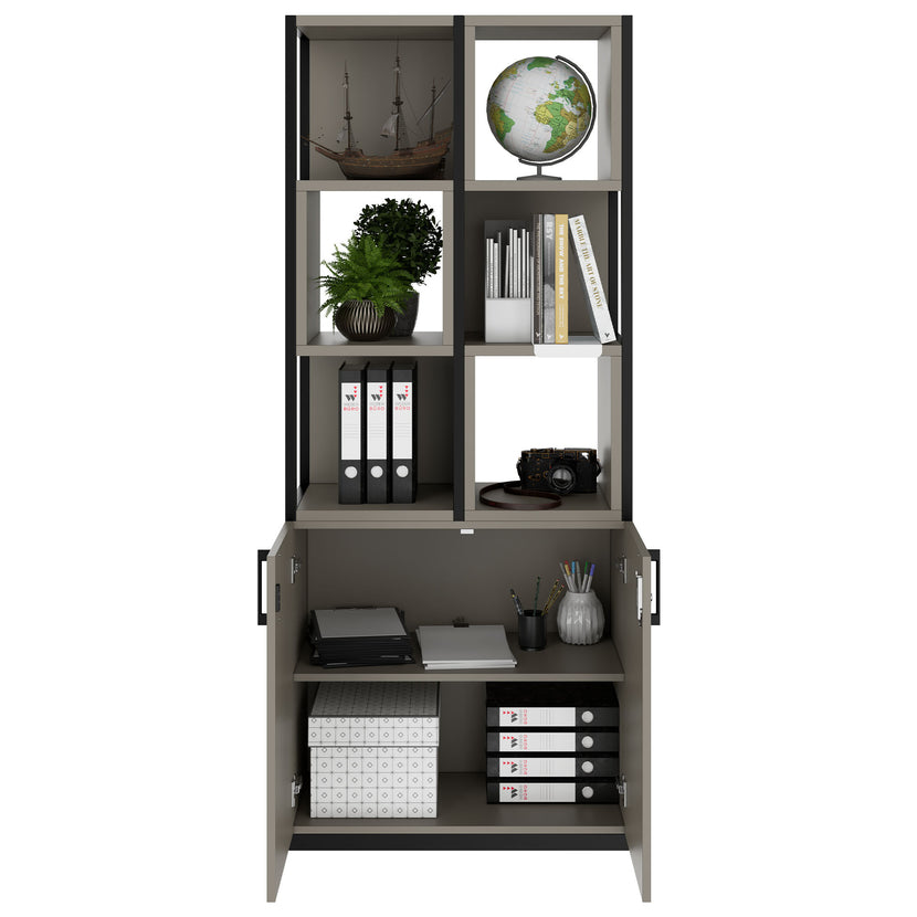 CHOICE shelf cabinet | 5 OH, 800 x 1925 mm, shelf boxes, Cubanite gray