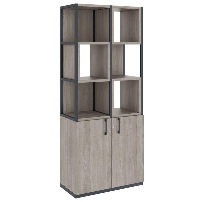 CHOICE Shelving cabinet | 5 OH, 800 x 1925 mm, shelf boxes, Nordic oak grey  - 1 Main Image