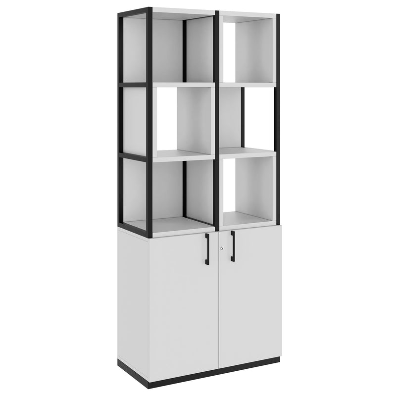CHOICE Regalschrank | 5 OH, 800 x 1925 mm, Regalkisten, Perlgrau - 1 Main Image