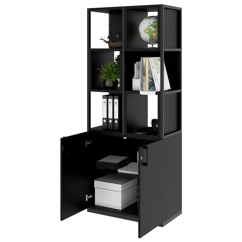 CHOICE shelf cabinet | 5 OH, 800 x 1925 mm, shelf boxes, black