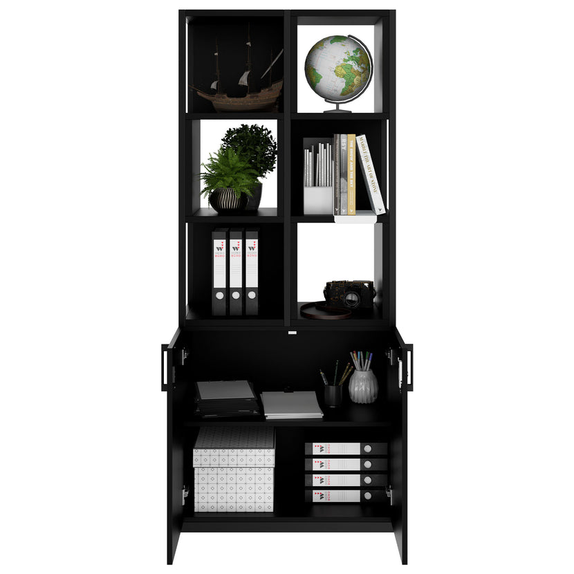 CHOICE shelf cabinet | 5 OH, 800 x 1925 mm, shelf boxes, black