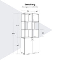 CHOICE Shelf cabinet | 5 Oh, 800 x 1925 mm, shelf boxes, white
