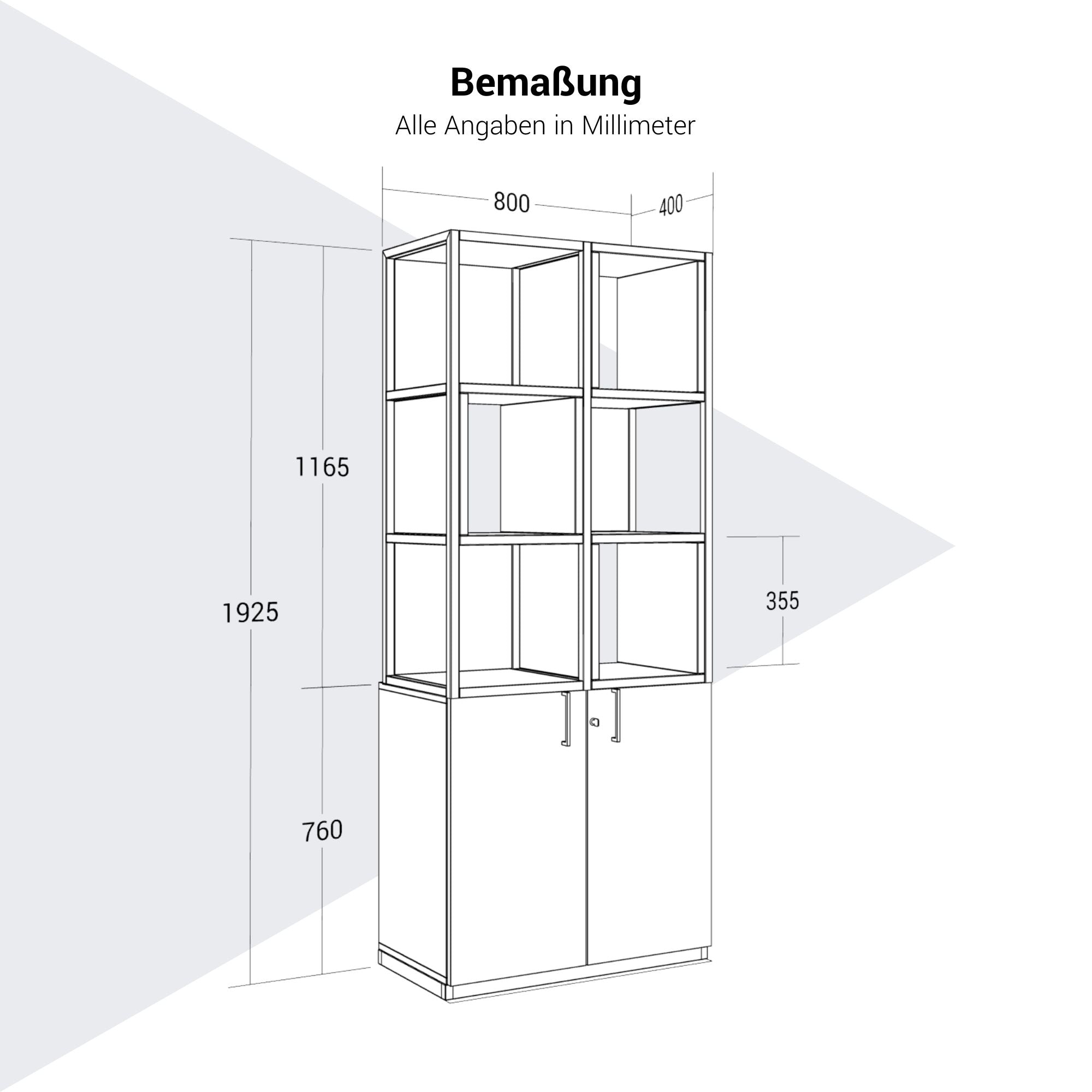 CHOICE Shelf cabinet | 5 Oh, 800 x 1925 mm, shelf boxes, white