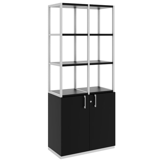 Armoire étagère CHOICE | 5 OH, 800 x 1925 mm, noir