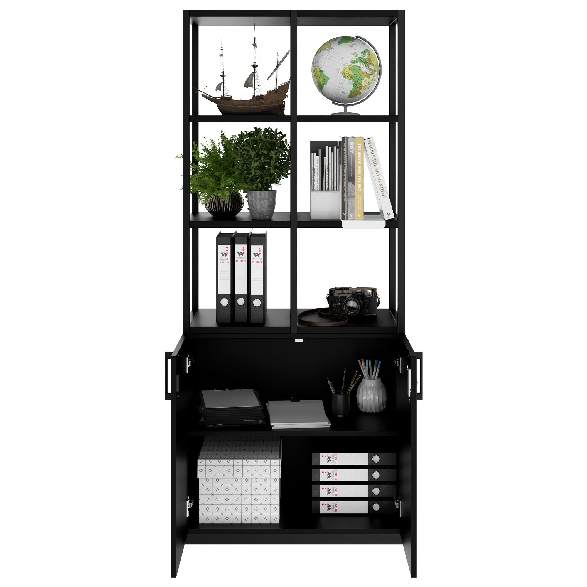 CHOICE shelf cabinet | 5 OH, 800 x 1925 mm, black