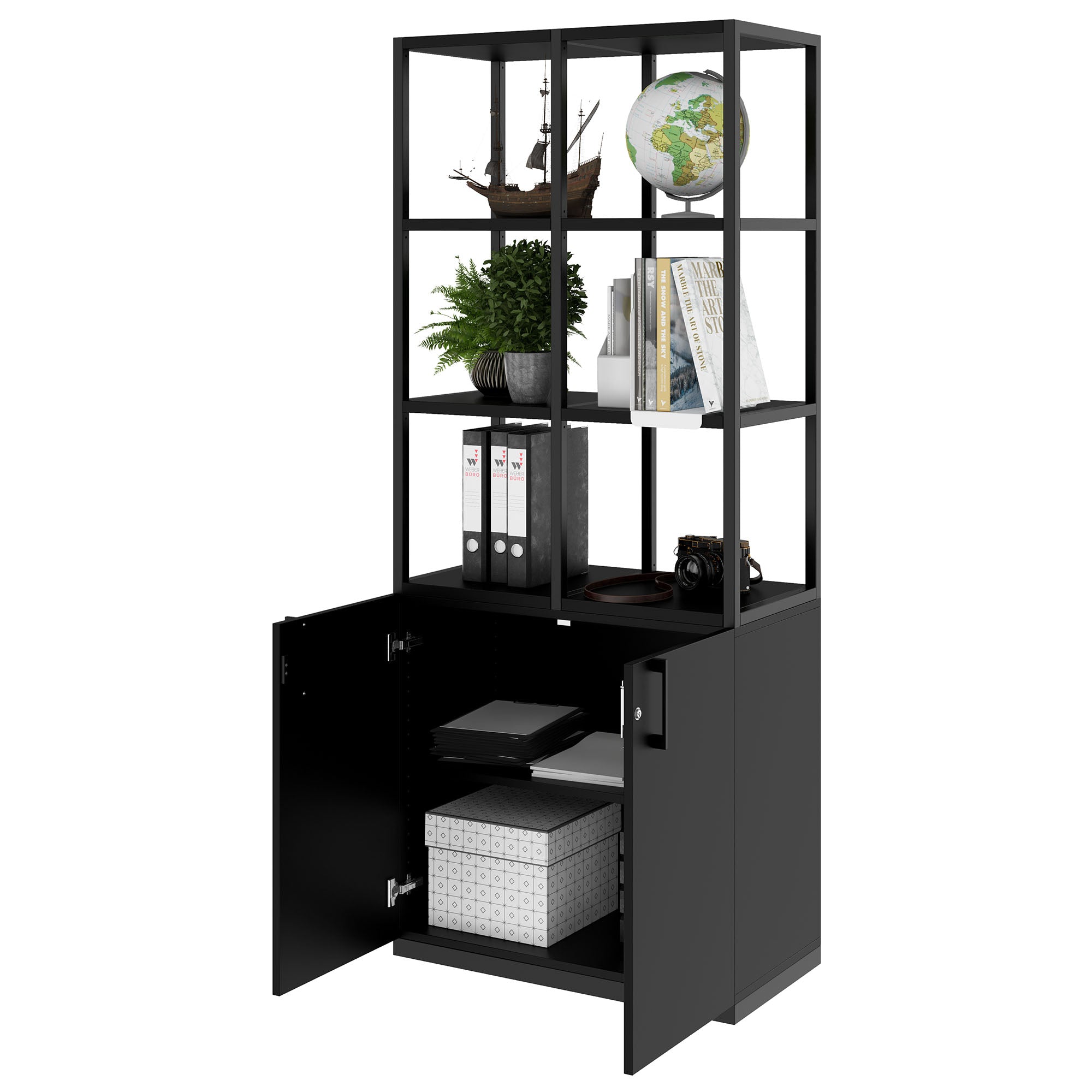 CHOICE shelf cabinet | 5 OH, 800 x 1925 mm, black