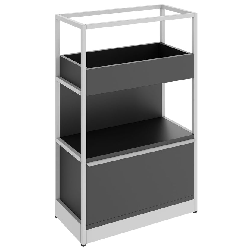 ATELLA shelf cabinet | 3 OH, 800 x 1255 mm, anthracite