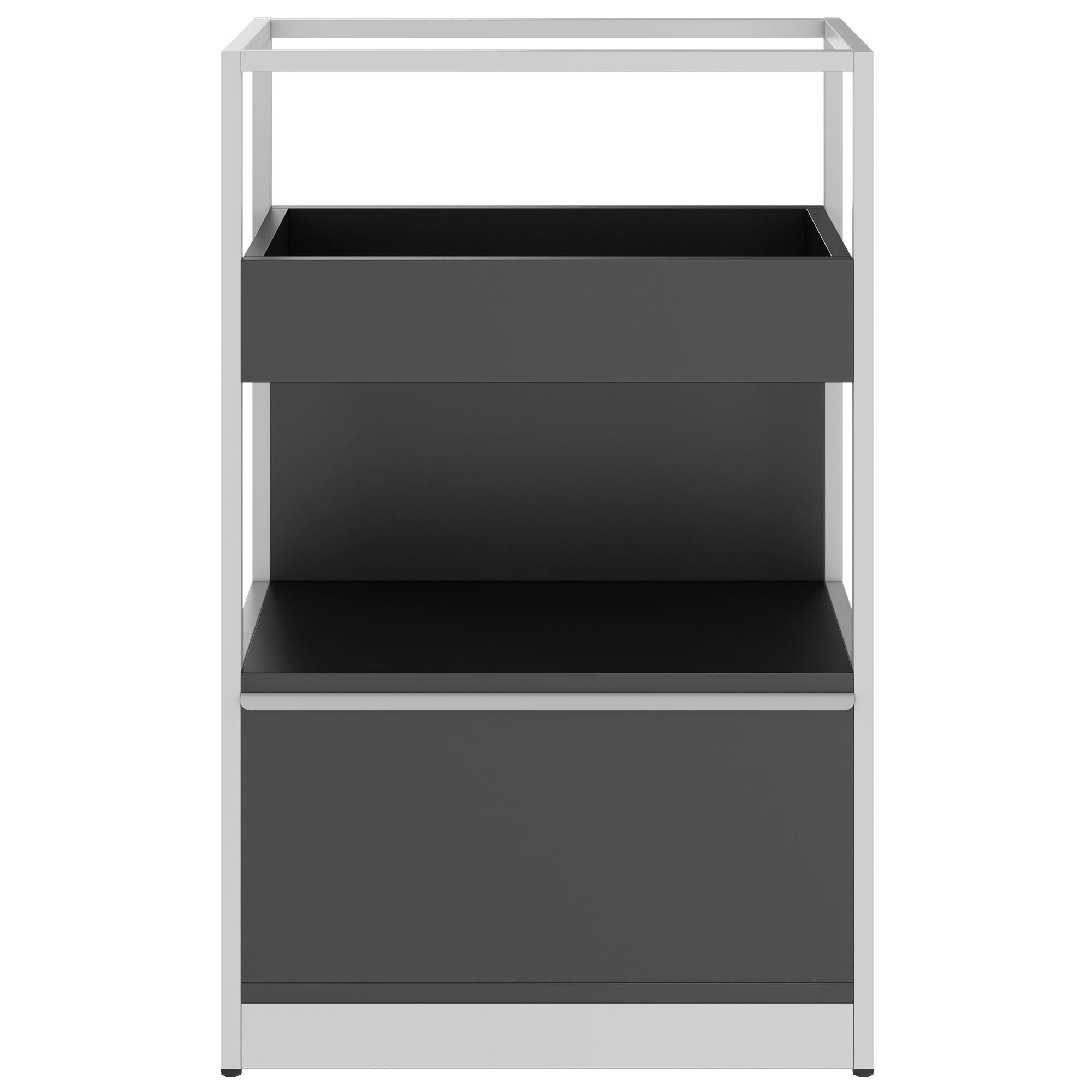ATELLA shelf cabinet | 3 OH, 800 x 1255 mm, anthracite