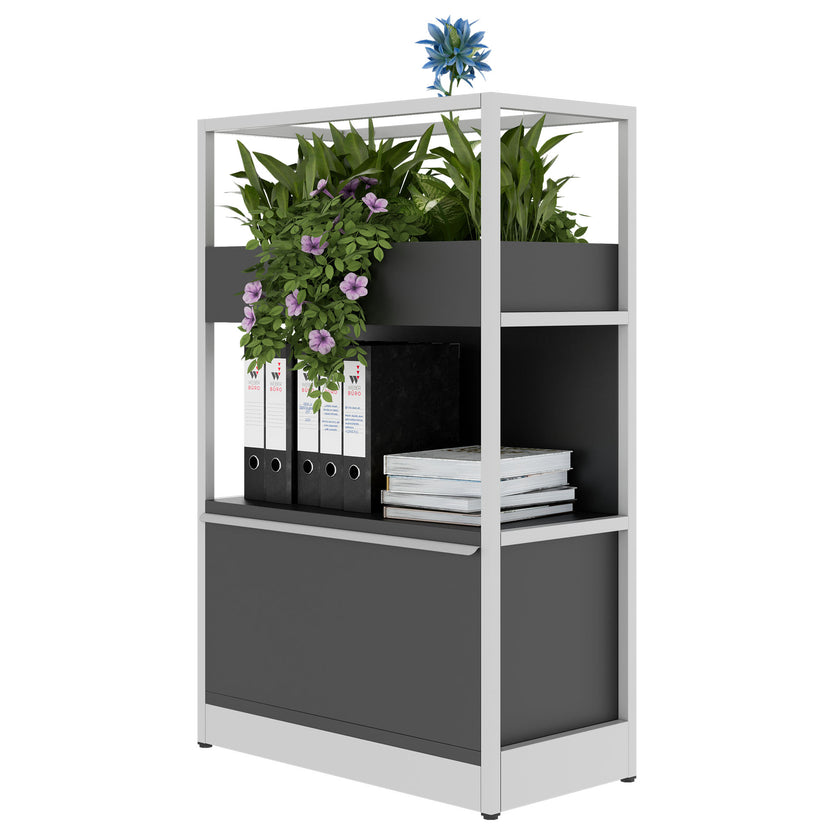 ATELLA shelf cabinet | 3 OH, 800 x 1255 mm, anthracite